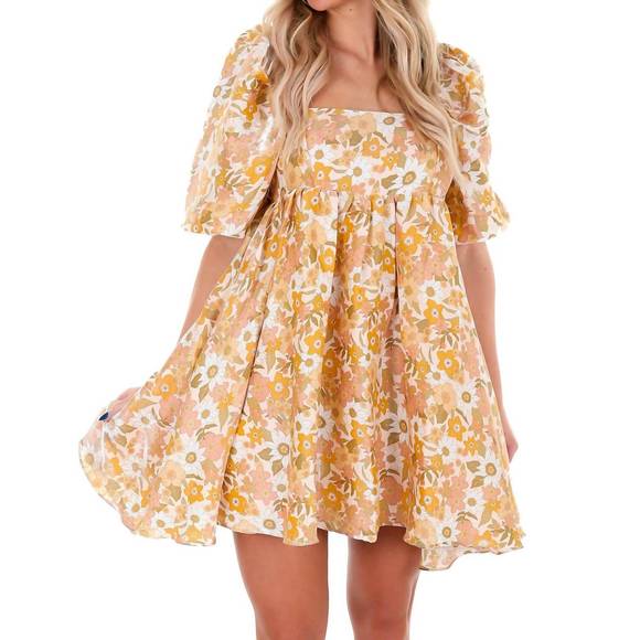 Storia Dresses New Storia To The Top Floral Babydoll Dress In Multi